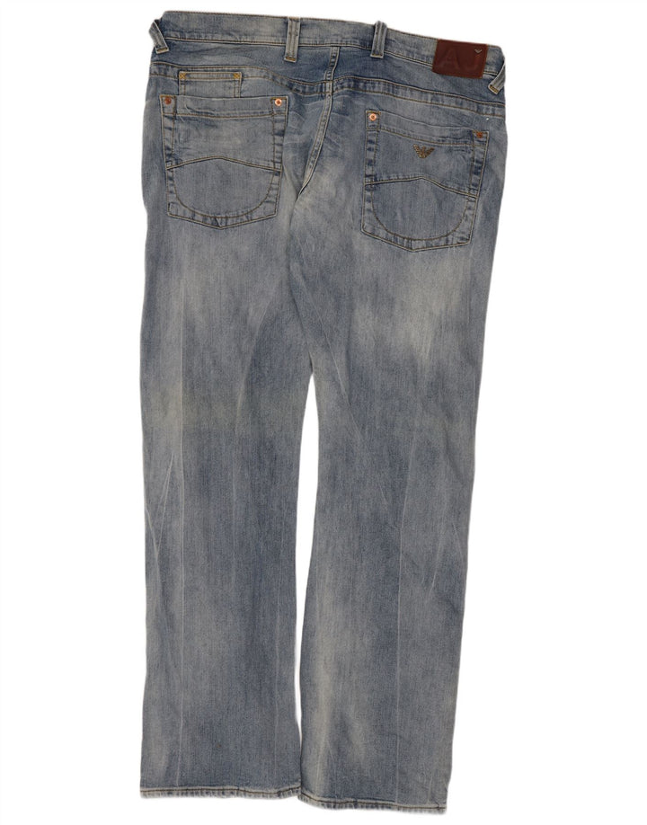Armani Herre Distressed Straight Jeans W38 L32 Blå Bomuld