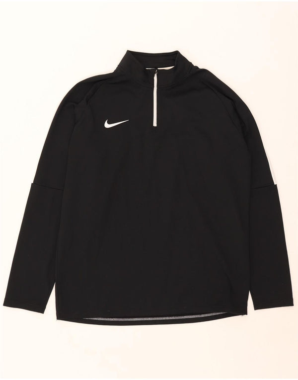 Nike Herre Dri Fit Pullover med lynlås-hals træningsdragt Top XL Sort Colourblock