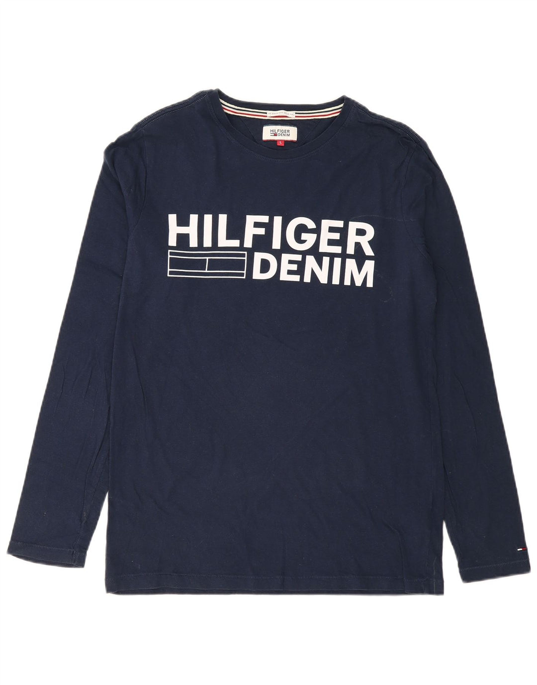 TOMMY HILFIGER Herre grafisk top Langærmet Stor marineblå bomuld