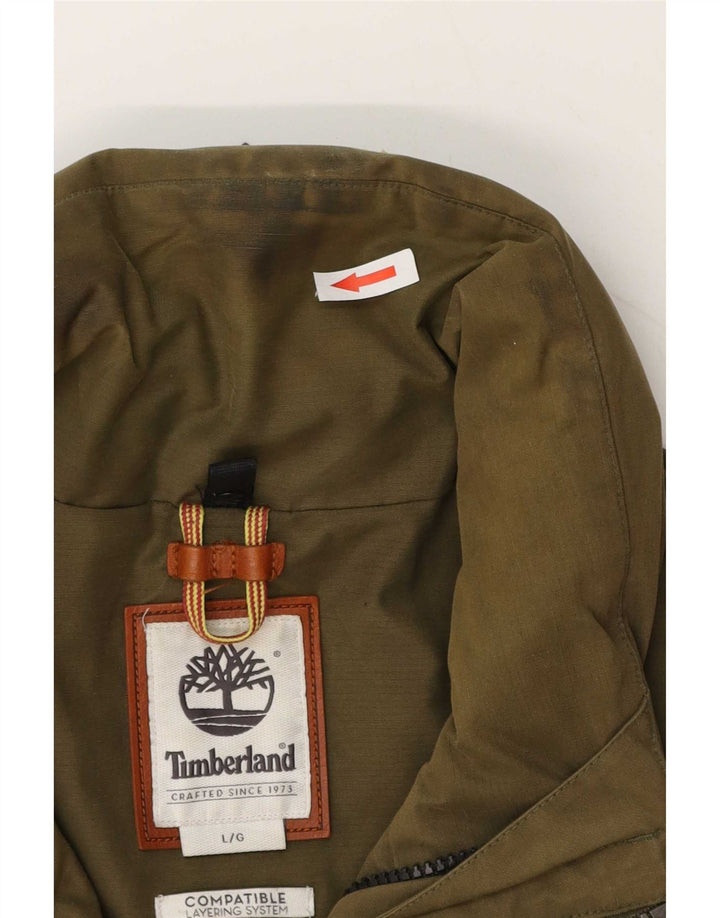 Timberland Herre Utility Jacket UK 40 Large Khaki Cotton