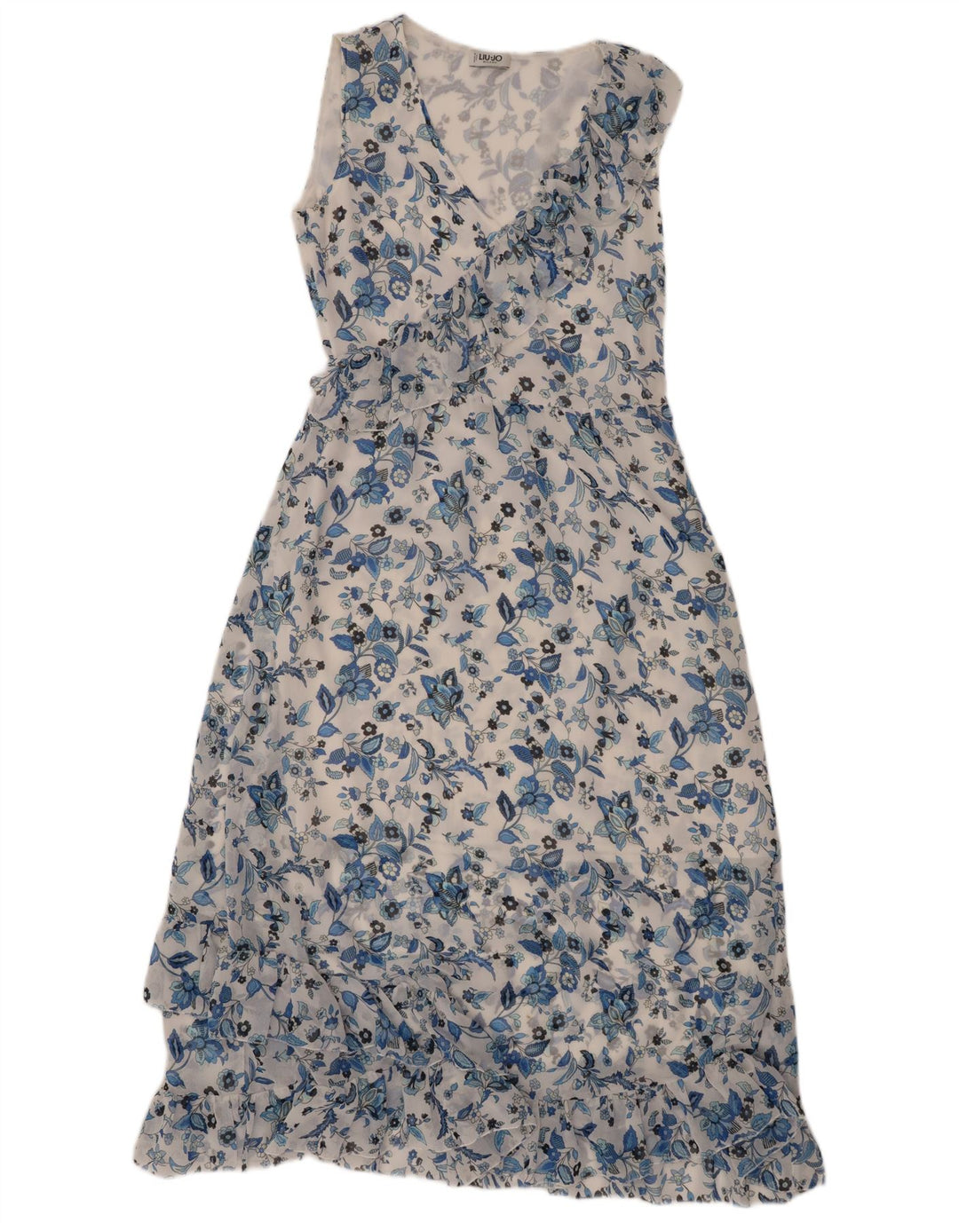 LIU JO Dame Flæse Ærmeløs Maxikjole IT 40 Small White Floral