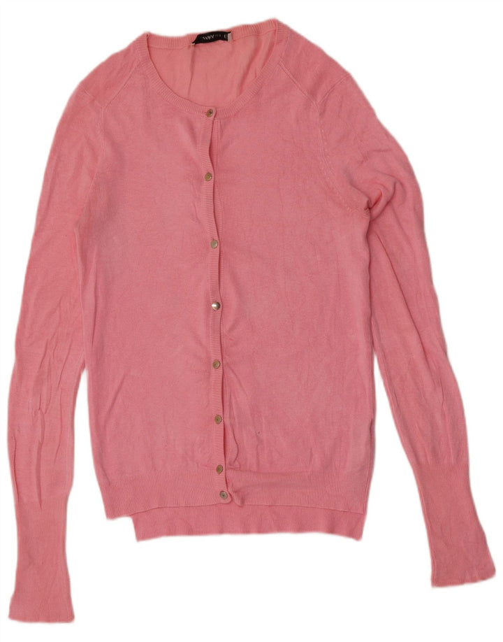 Zara Dame Cardigan Sweater UK 10 Small Pink Viscose