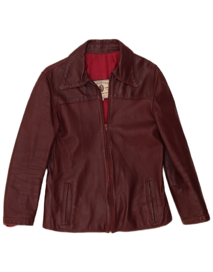 Vintage dame læderjakke UK 14 Medium Burgundy