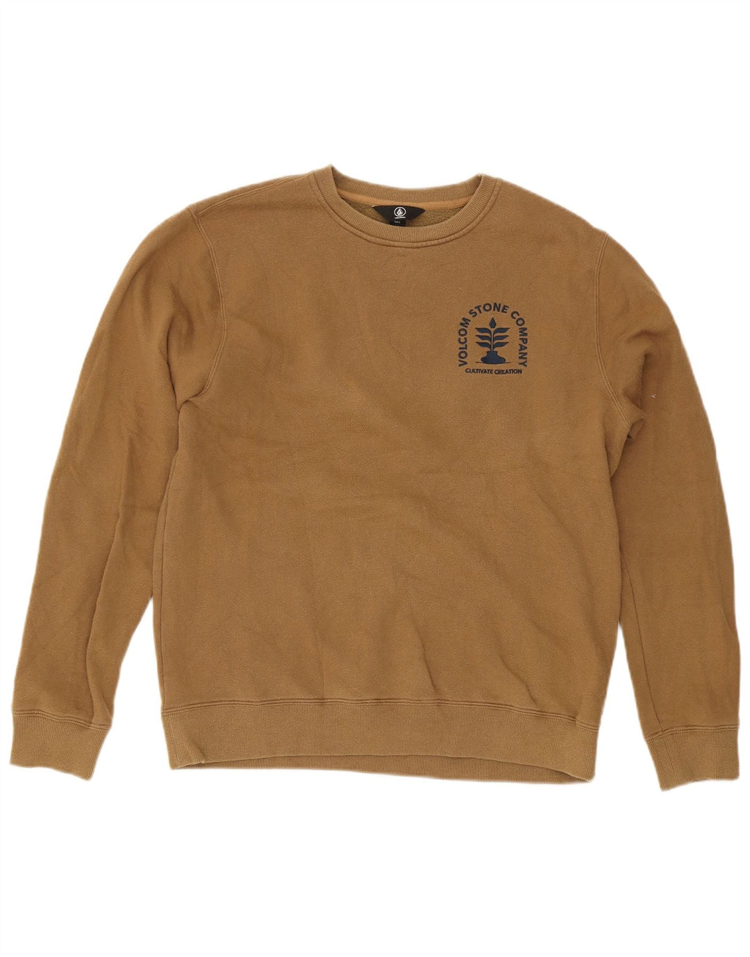 Volcom Herre Grafisk Sweatshirt Jumper Stor Khaki Bomuld