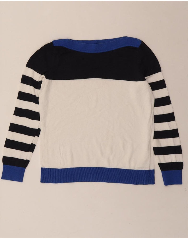 MICHAEL KORS Womens Boat Neck Jumper Sweater UK 14 Medium White Vintage Michael Kors and Second-Hand Michael Kors from Messina Hembry 