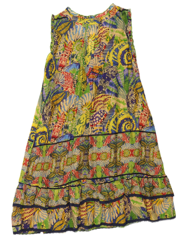 Vintage kvinders abstrakt mønster lagdelt kjole UK 18 XL flerfarvet