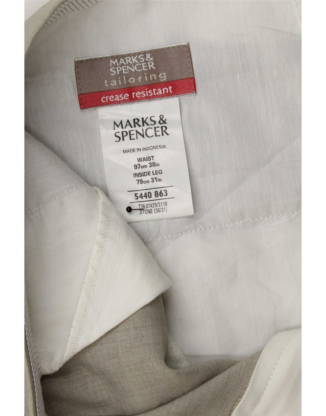 Marks & Spencer Herre Regular Casual Bukser W38 L31 Grå Polyester