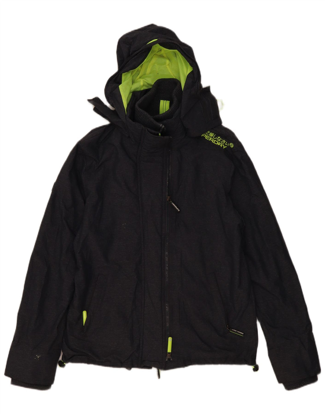 SUPERDRY Dame Windcheater Grafisk Windbreaker Jacket UK 16 Large Grey