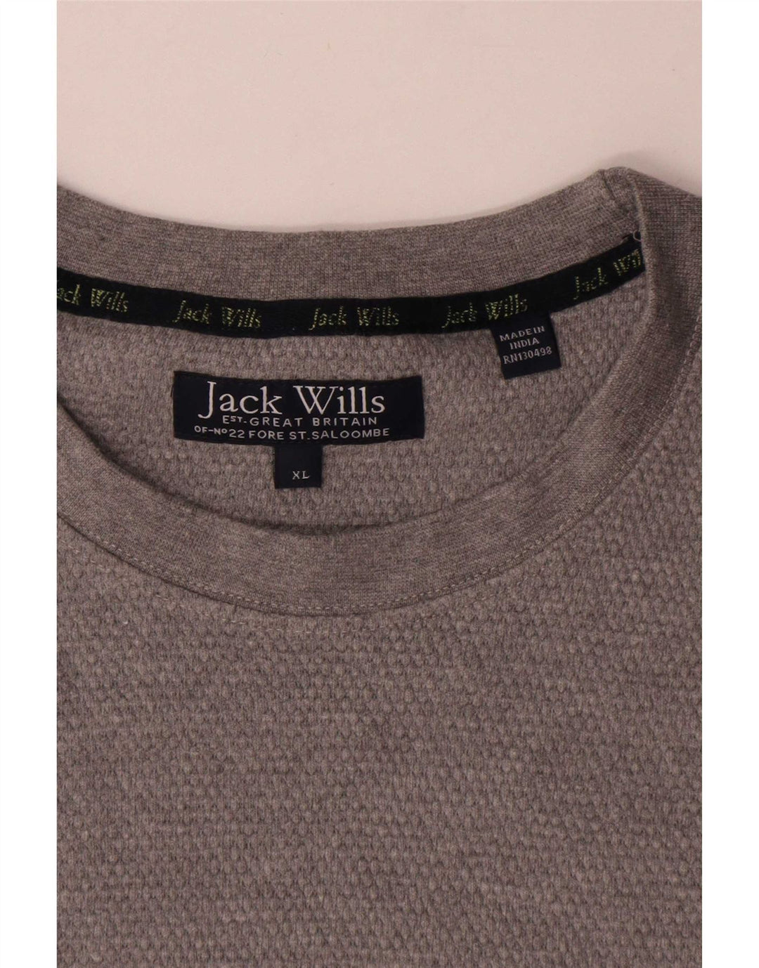Jack Wills Herre T-Shirt Top XL Grå Bomuld