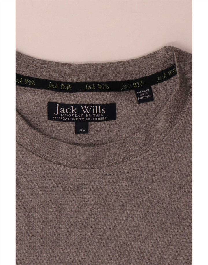 Jack Wills Herre T-Shirt Top XL Grå Bomuld