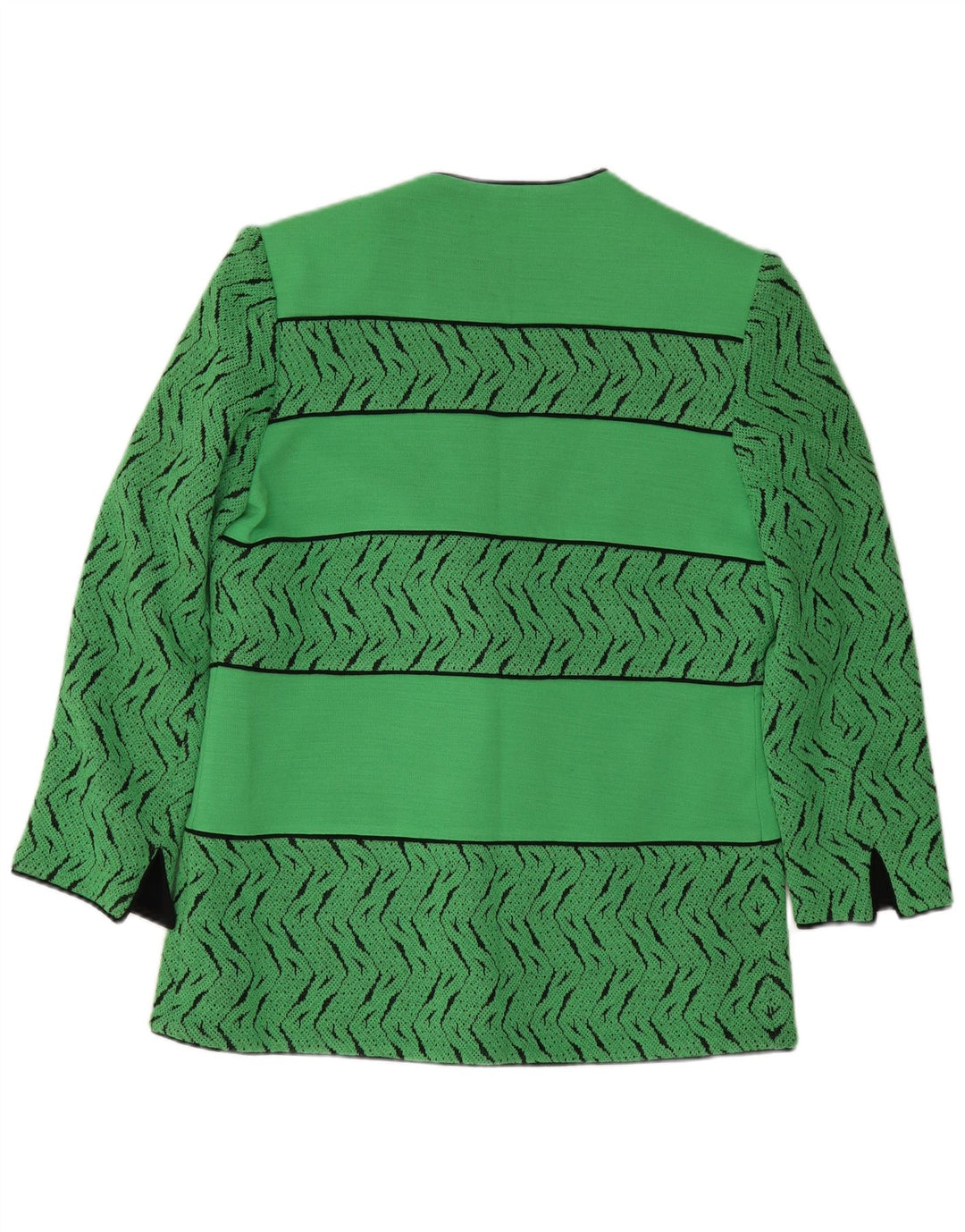 Pierre Cardin Dame 3-knaps blazerjakke EU 44 XL Grøn geometrisk uld