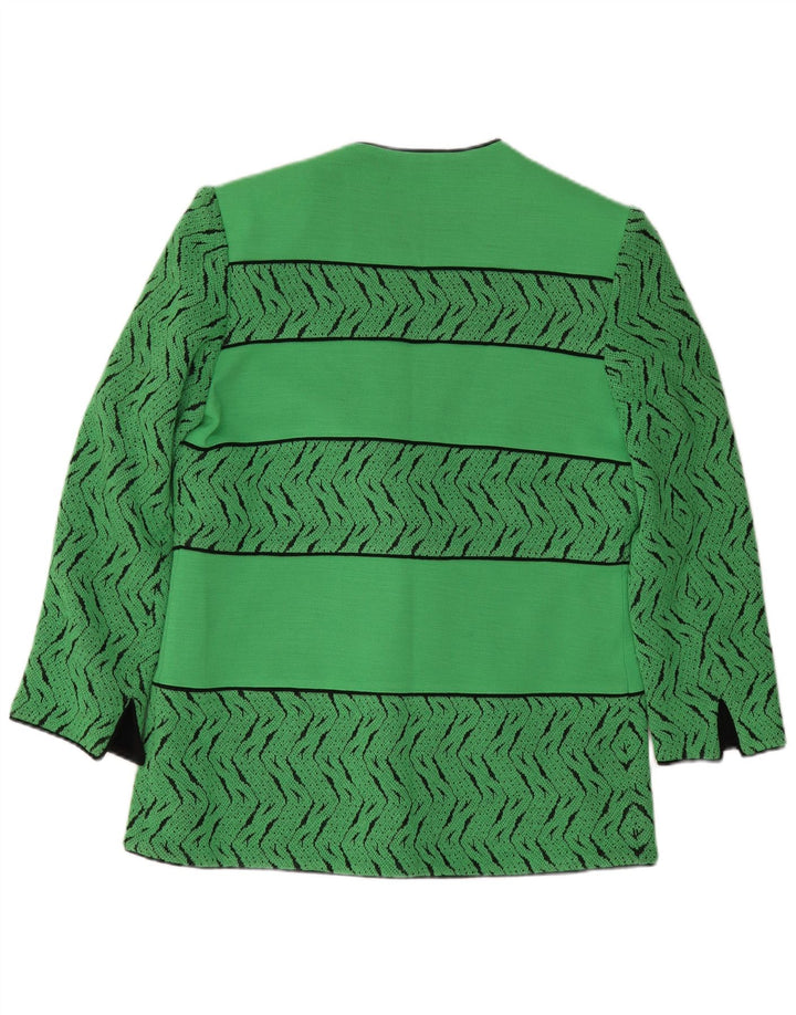 Pierre Cardin Dame 3-knaps blazerjakke EU 44 XL Grøn geometrisk uld