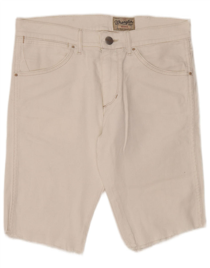 Wrangler Herre Vegas Denim Shorts W31 Medium White Bomuld