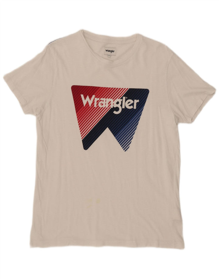 Wrangler Herre grafisk T-shirt Top Medium Hvid Bomuld