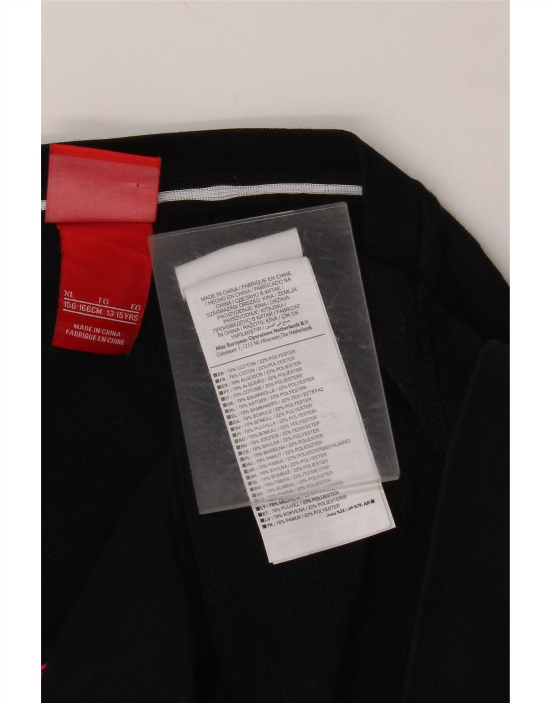 NIKE Girls Crop Graphic Sweatshirt Jumper 13-14 år XL Sort Bomuld