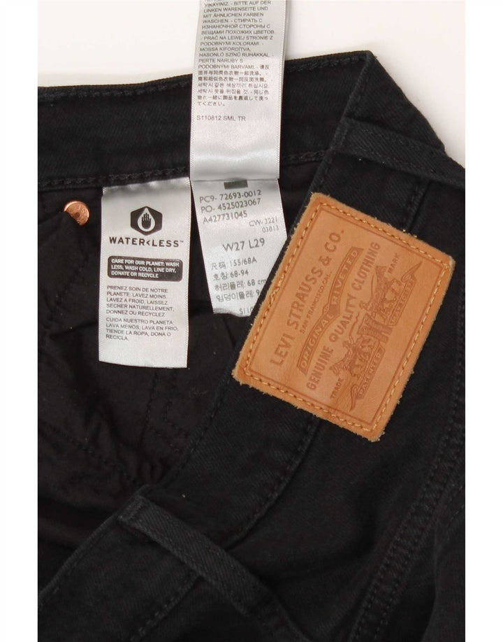 Levi's Dame Ribcage Straight Jeans W27 L29 Sort Bomuld