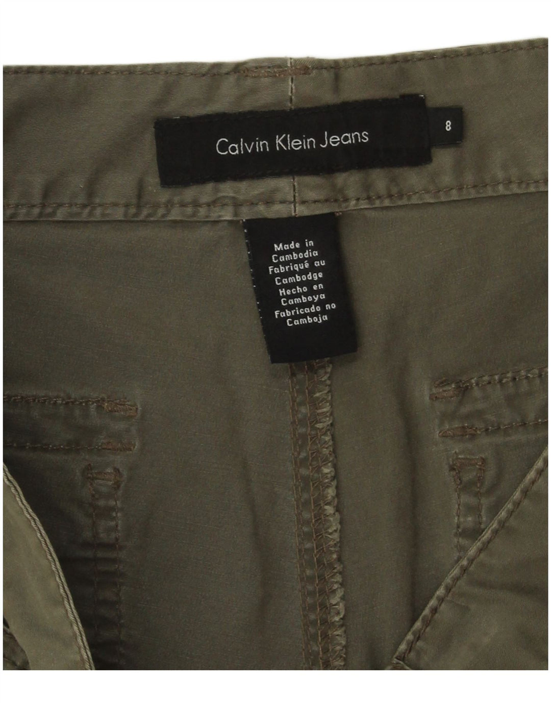Calvin Klein Bermuda Shorts til kvinder US 8 Medium W30 Khaki Bomuld
