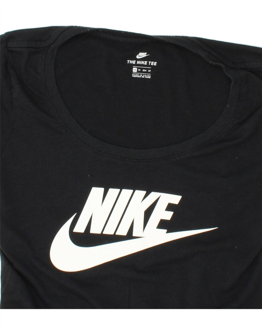 NIKE Womens Graphic T-Shirt Top UK 6 XS Black Polyester Vintage Nike and Second-Hand Nike from Messina Hembry 