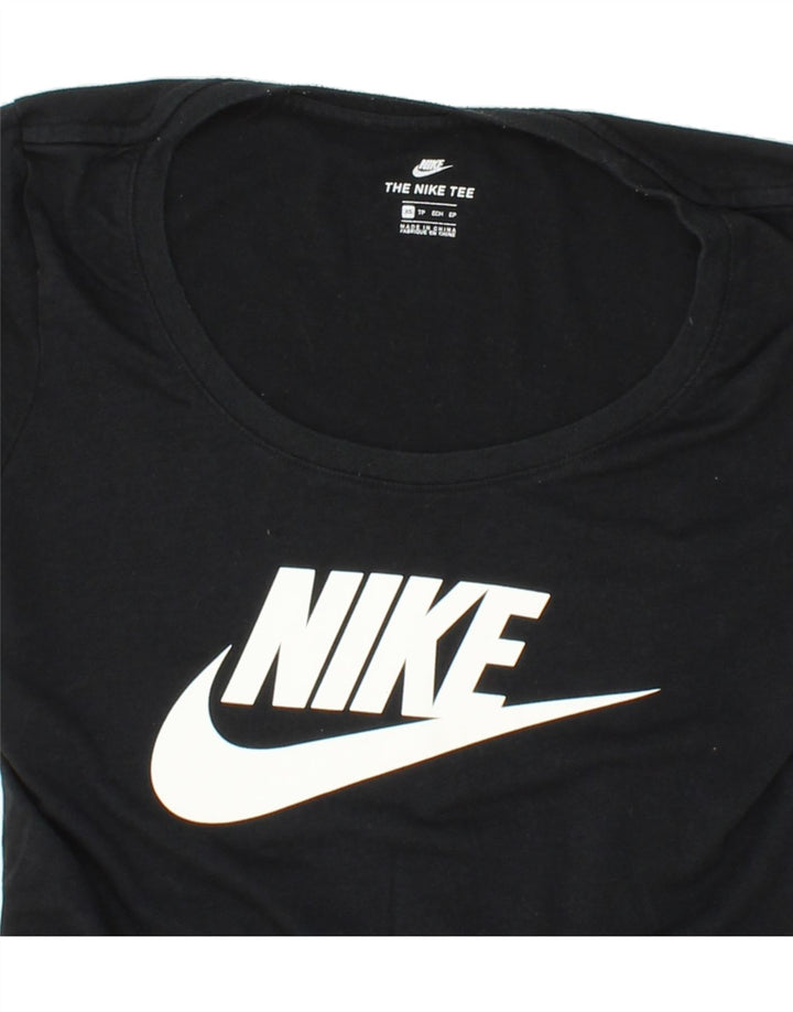 NIKE Womens Graphic T-Shirt Top UK 6 XS Black Polyester Vintage Nike and Second-Hand Nike from Messina Hembry 