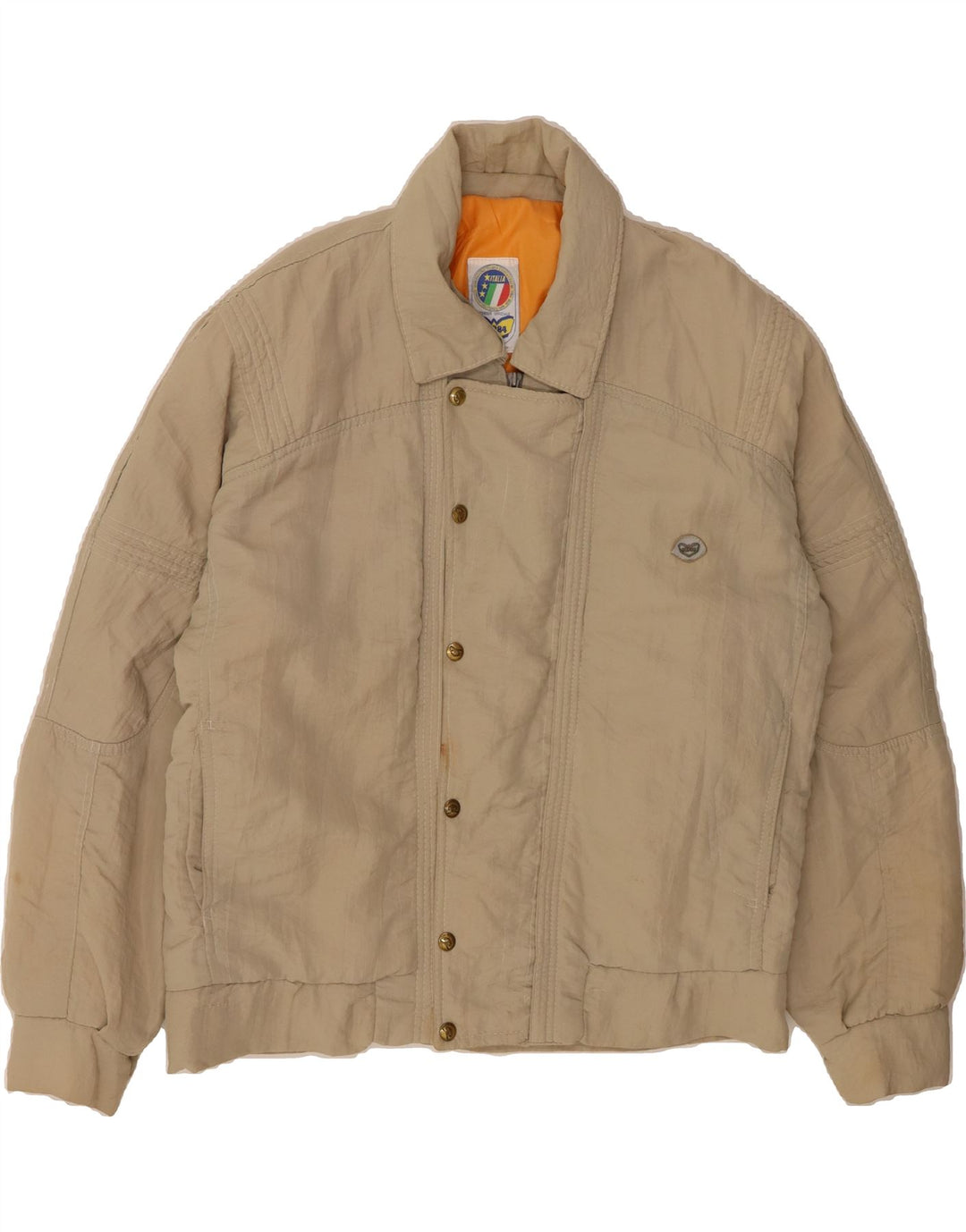 POP 84 Mens Bomber Jacket UK 40 Large Beige Polyamide Vintage POP 84 and Second-Hand POP 84 from Messina Hembry 