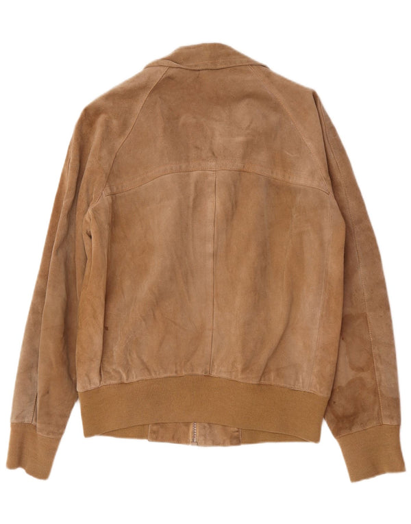 Vintage herre ruskind bomberjakke UK 38 Medium Beige
