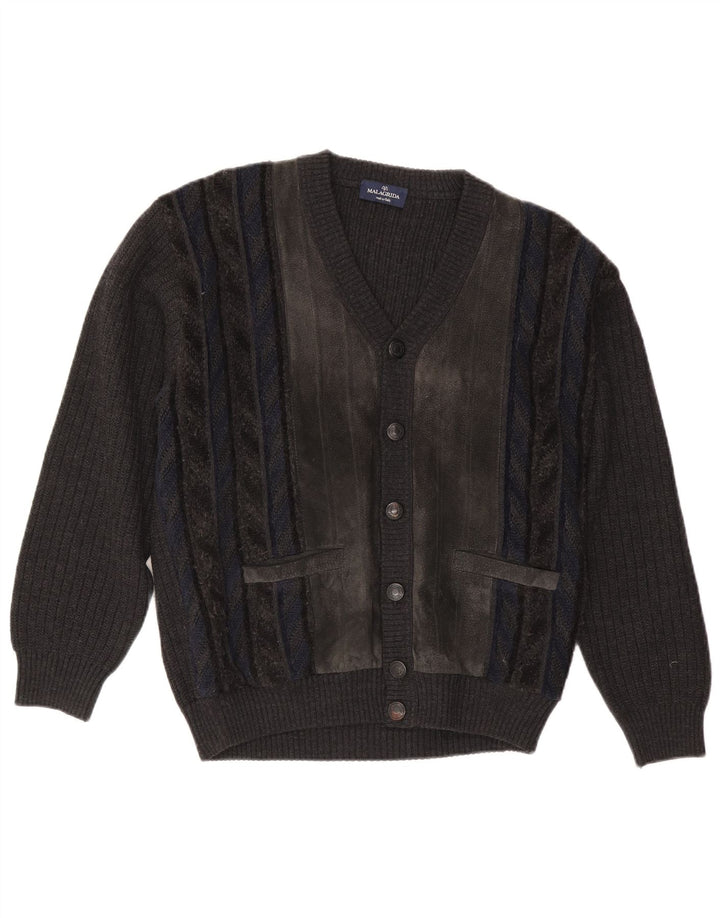Malagrida herre cardigan sweater mellemgrå