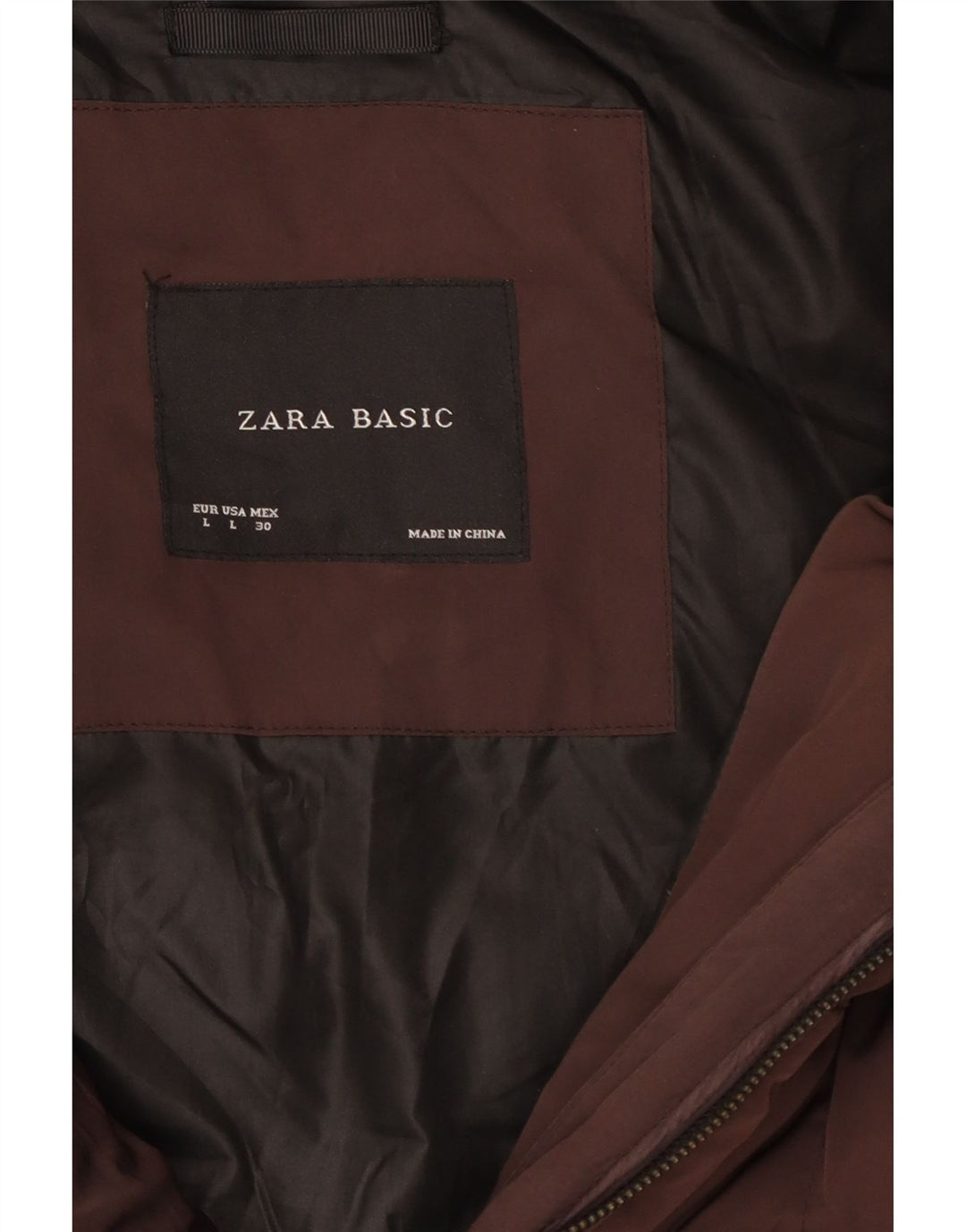 Zara Dame Polstret Frakke UK 16 Large Brown