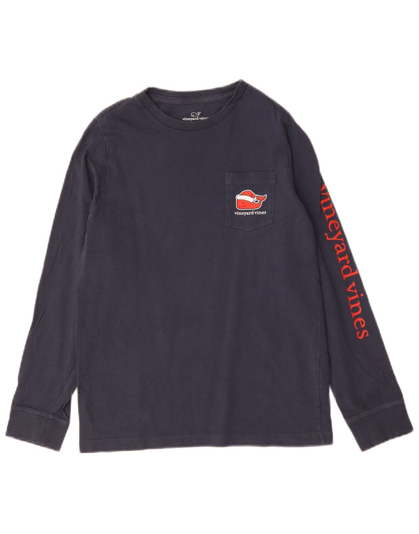 Vineyard Vines Boys Graphic Top Long Sleeve 11-12 Years Small Navy Blue