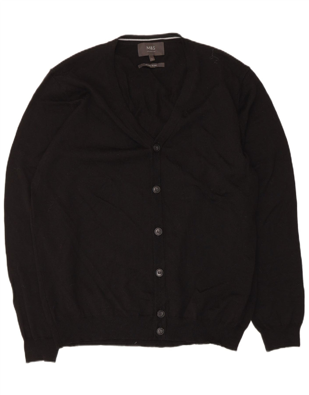 Marks & Spencer Herre Cardigan Sweater Stor Sort Akryl