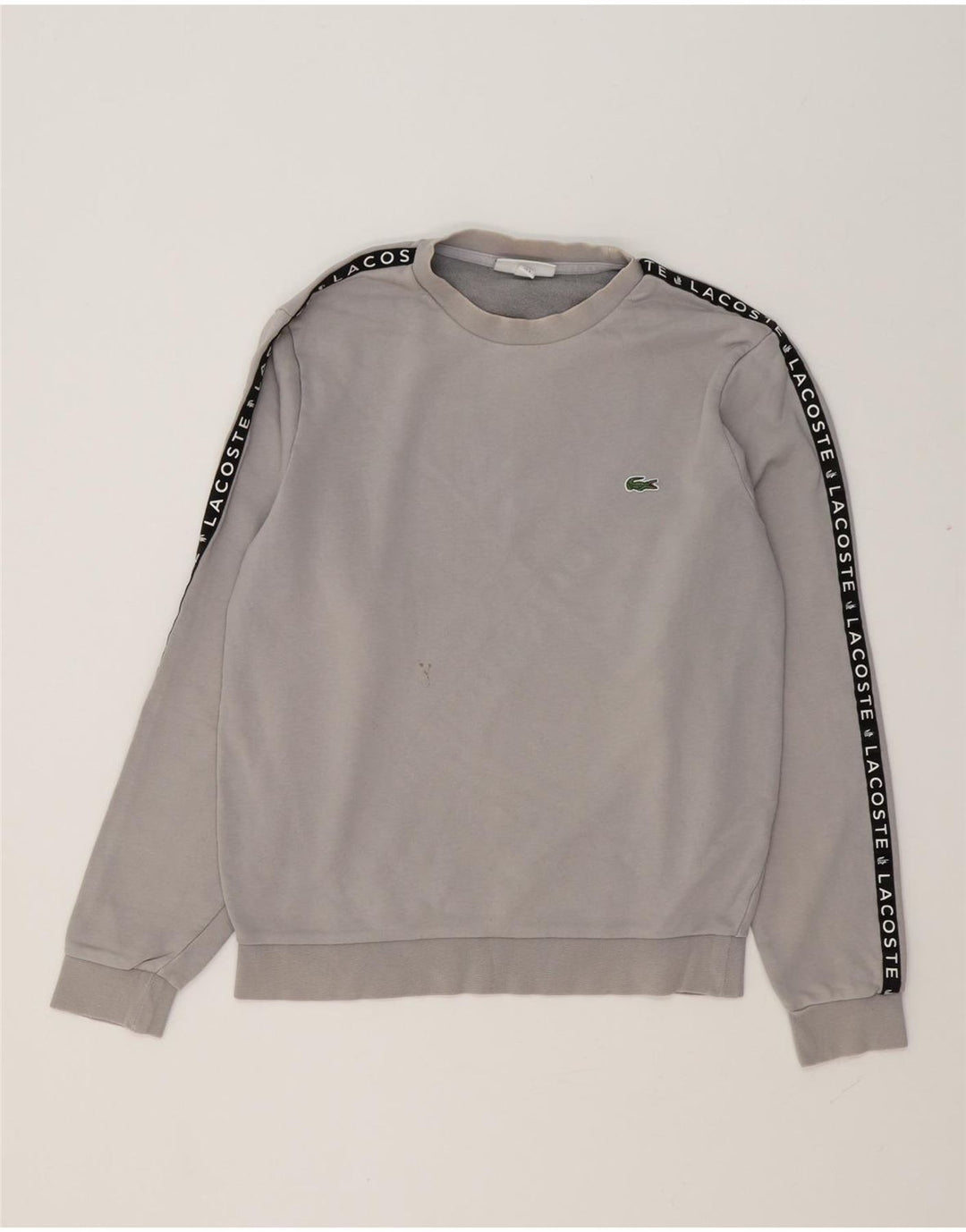 Lacoste Herre Grafisk Sweatshirt Jumper Størrelse 3 Lille Grå Colourblock