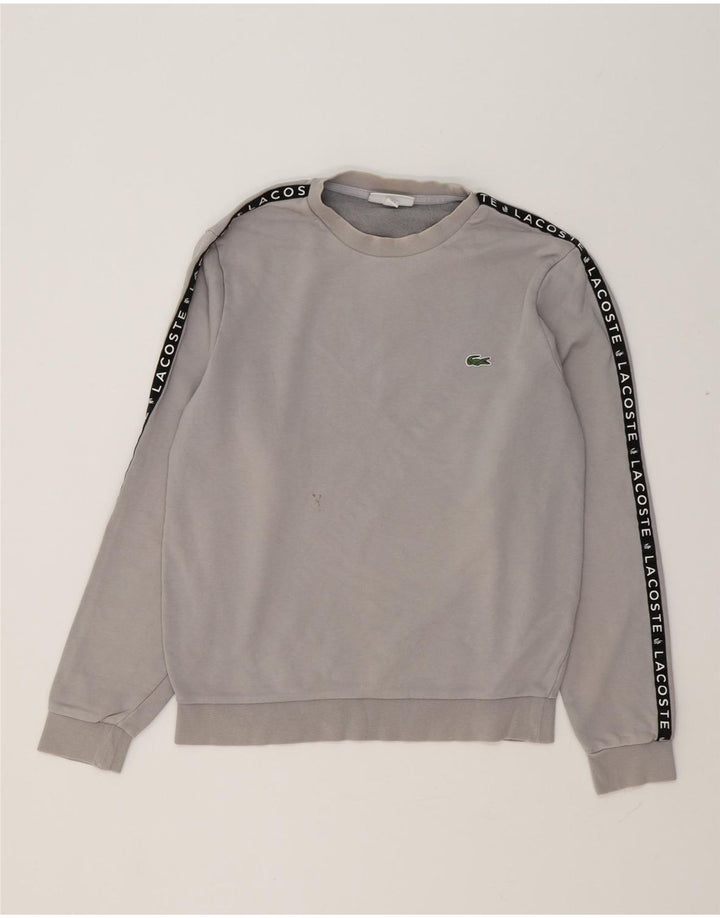 Lacoste Herre Grafisk Sweatshirt Jumper Størrelse 3 Lille Grå Colourblock