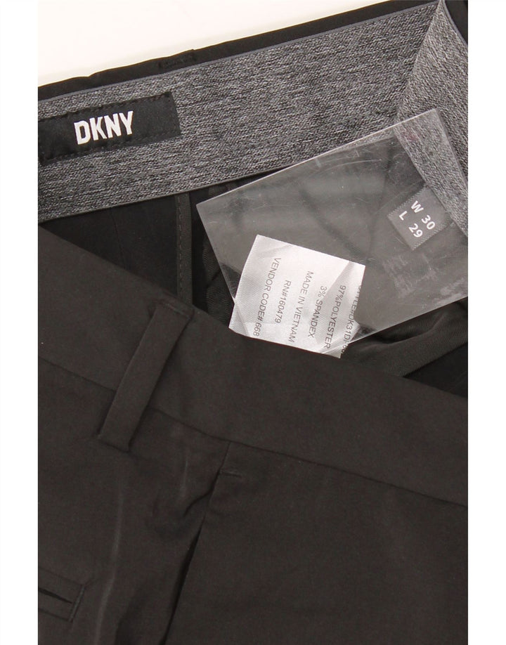DKNY Womens Slim Chino Trousers W30 L29 Black Polyester