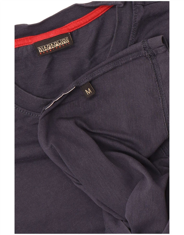 Napapijri Herre Geographic Graphic T-Shirt Top Medium Navy Blue