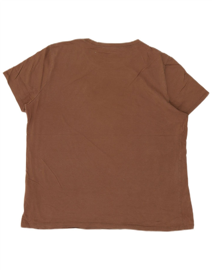 EDDIE BAUER Herre T-Shirt Top XL Brun Bomuld