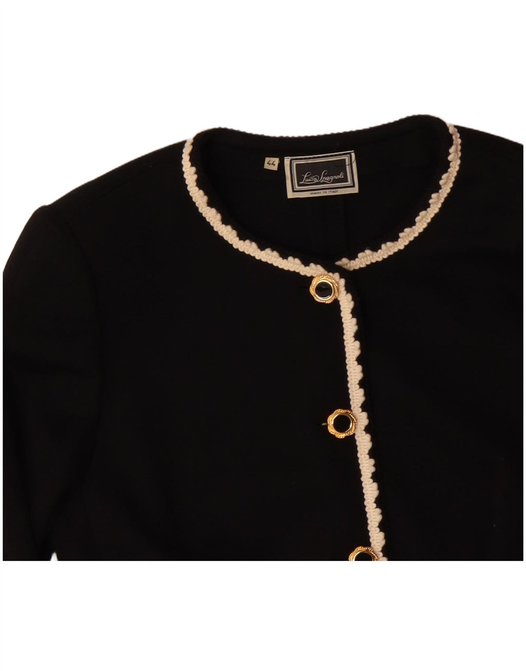 LUISA SPAGNOLI Dame 5-knaps blazerjakke IT 44 Medium Sort Acetat