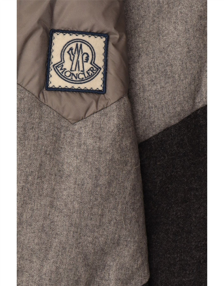 Moncler Herre Hooded Polstret Jakke Størrelse 3 Large Grå Colourblock Designer