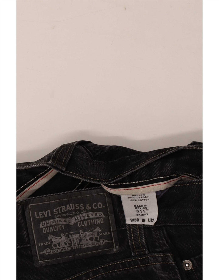 Levi's Dame 511 Skinny Denim Shorts W30 Medium Sort Bomuld