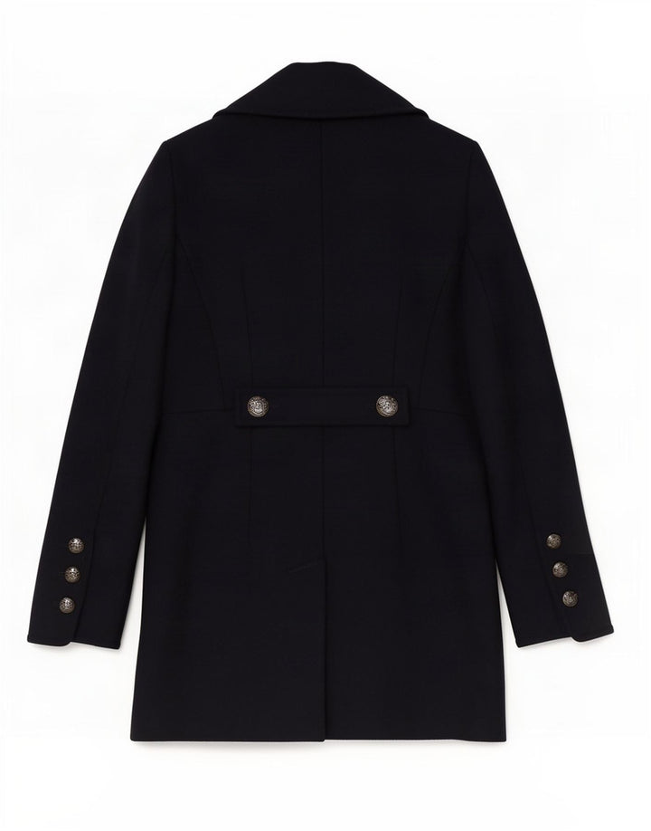 Dkny Dame Double Breasted Coat US 4 Small Navy Blue Wool