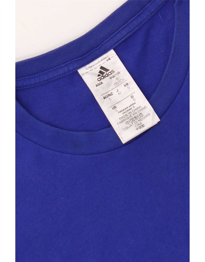 Adidas herre T-shirt top lille blå bomuld