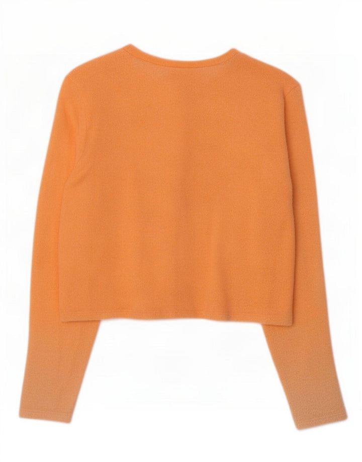 Zara Womens Crop Cardigan Top UK 12 Medium Orange
