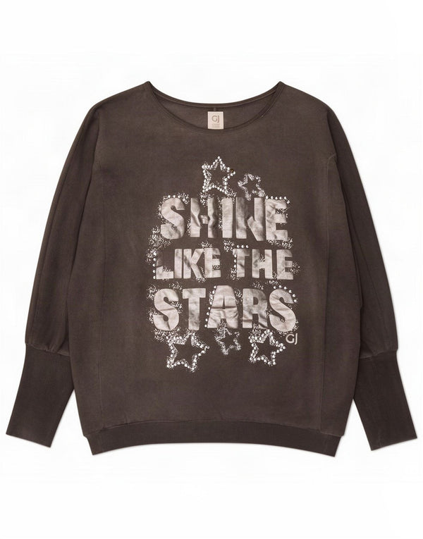 Gaudi Kvinders Grafisk Oversized Sweatshirt Jumper UK 10 Small Grey Cotton