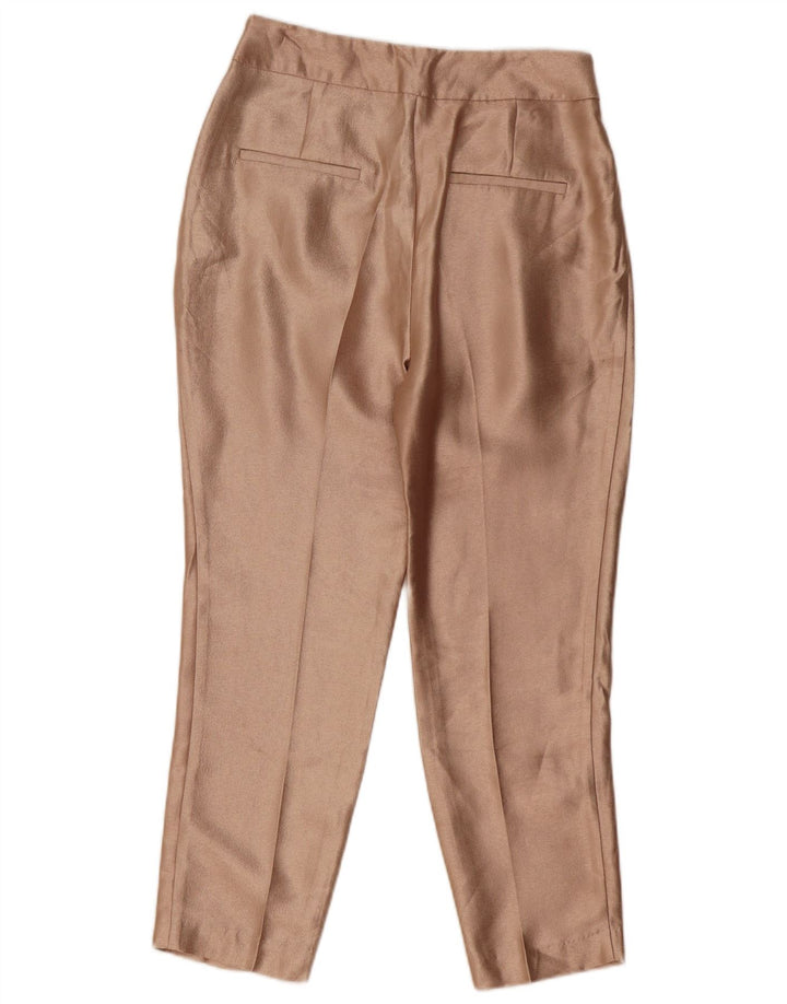 Zara Dame tilspidsede Casual Bukser Små W27 L26 Beige Polyester