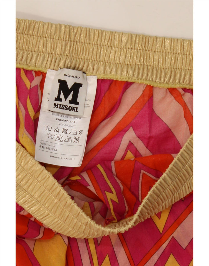 Missoni Womens High Waist Shorts Small W26 Pink Geometrisk Polyester