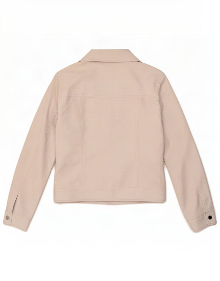 Marks & Spencer Dame imiteret læderjakke UK 8 Small Off White