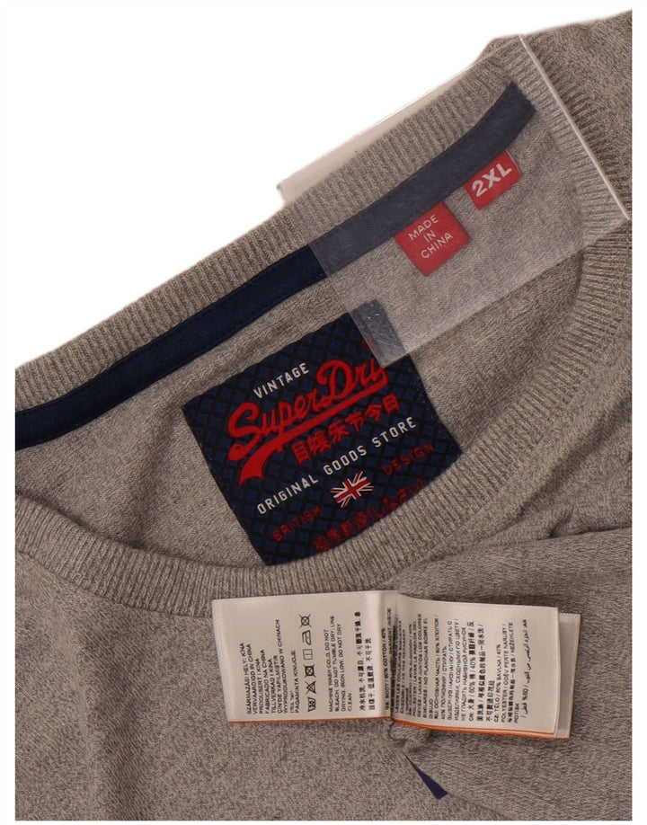 Superdry Herre grafisk T-shirt Top 2XL Grå Bomuld