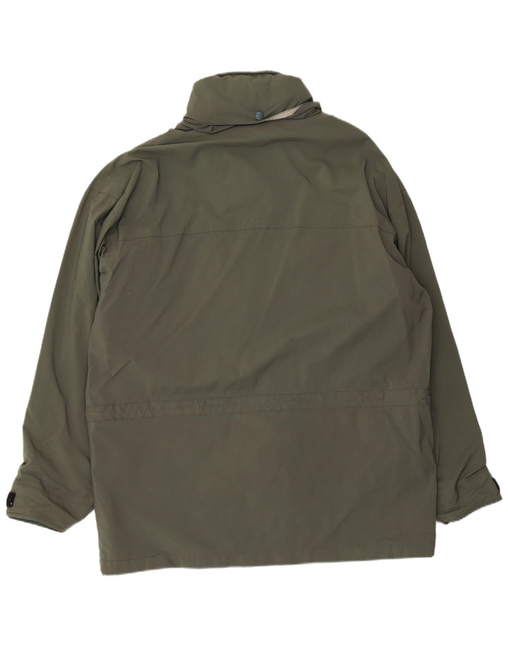 L.L.Bean Herre Hooded Utility Jacket UK 40 Large Khaki Nylon