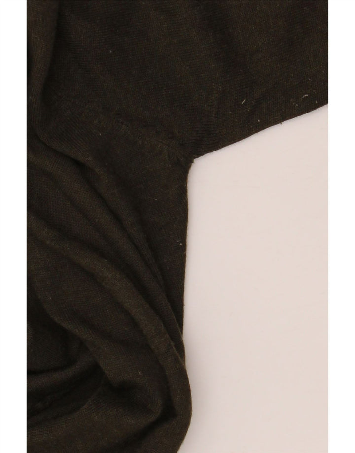 ZARA Womens Open Cardigan Sweater UK 10 Small Khaki Viscose