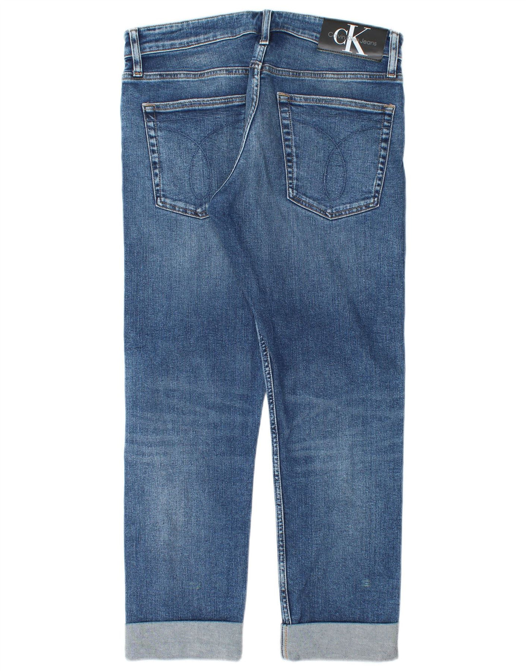 Calvin Klein Straight Jeans til mænd W32 L27 blå bomuld