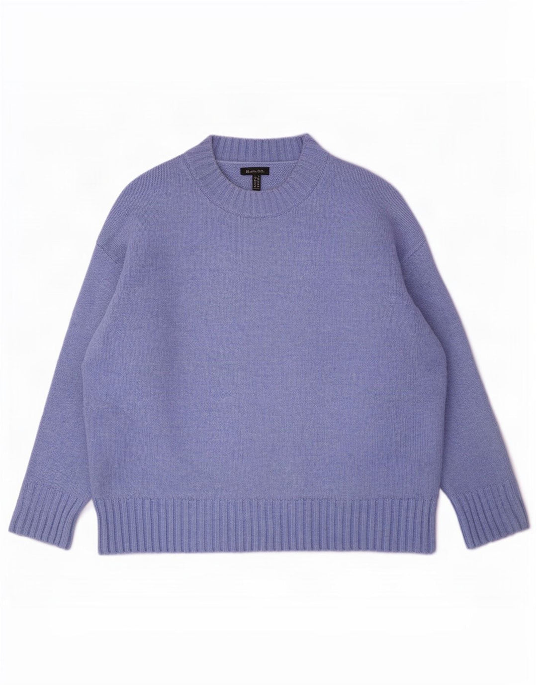 Massimo Dutti Dame Oversized Crew Neck Jumper Sweater UK 10 Small Blue