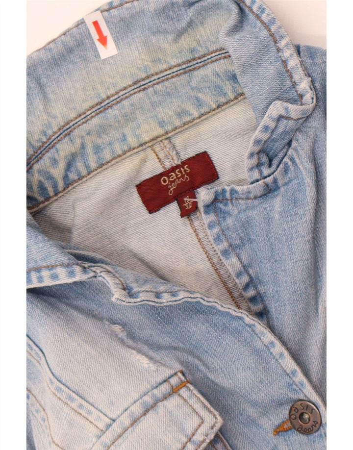 Oasis Dame denimjakke UK 12 Medium Blue Bomuld